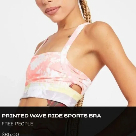 𝐹𝑟𝑒𝑒 𝑃𝑒𝑜𝑝𝑙𝑒 | Bright Pink Tie-Dye Sports Bra - Small