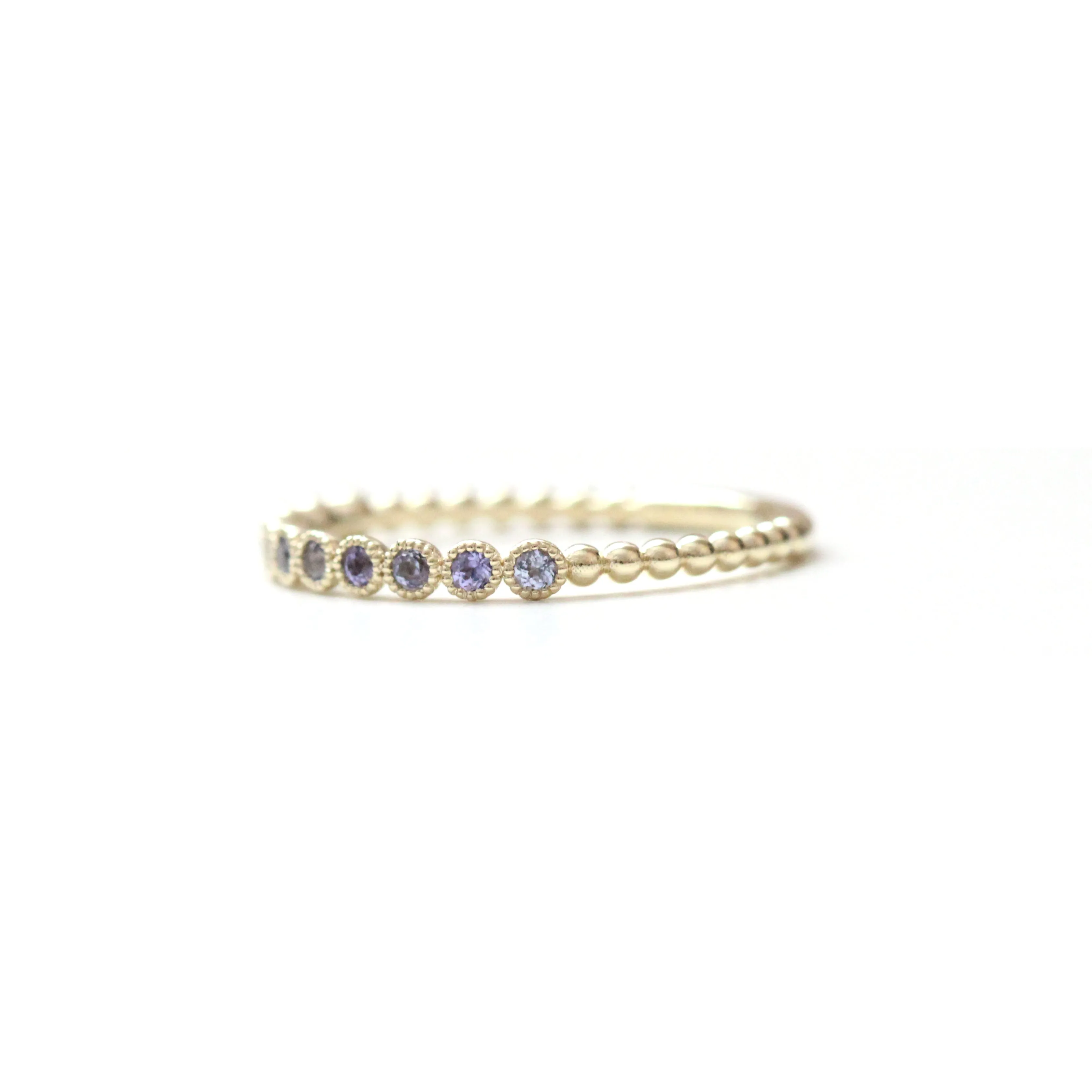 11 Stone Tanzanite Milgrain Bezel Band