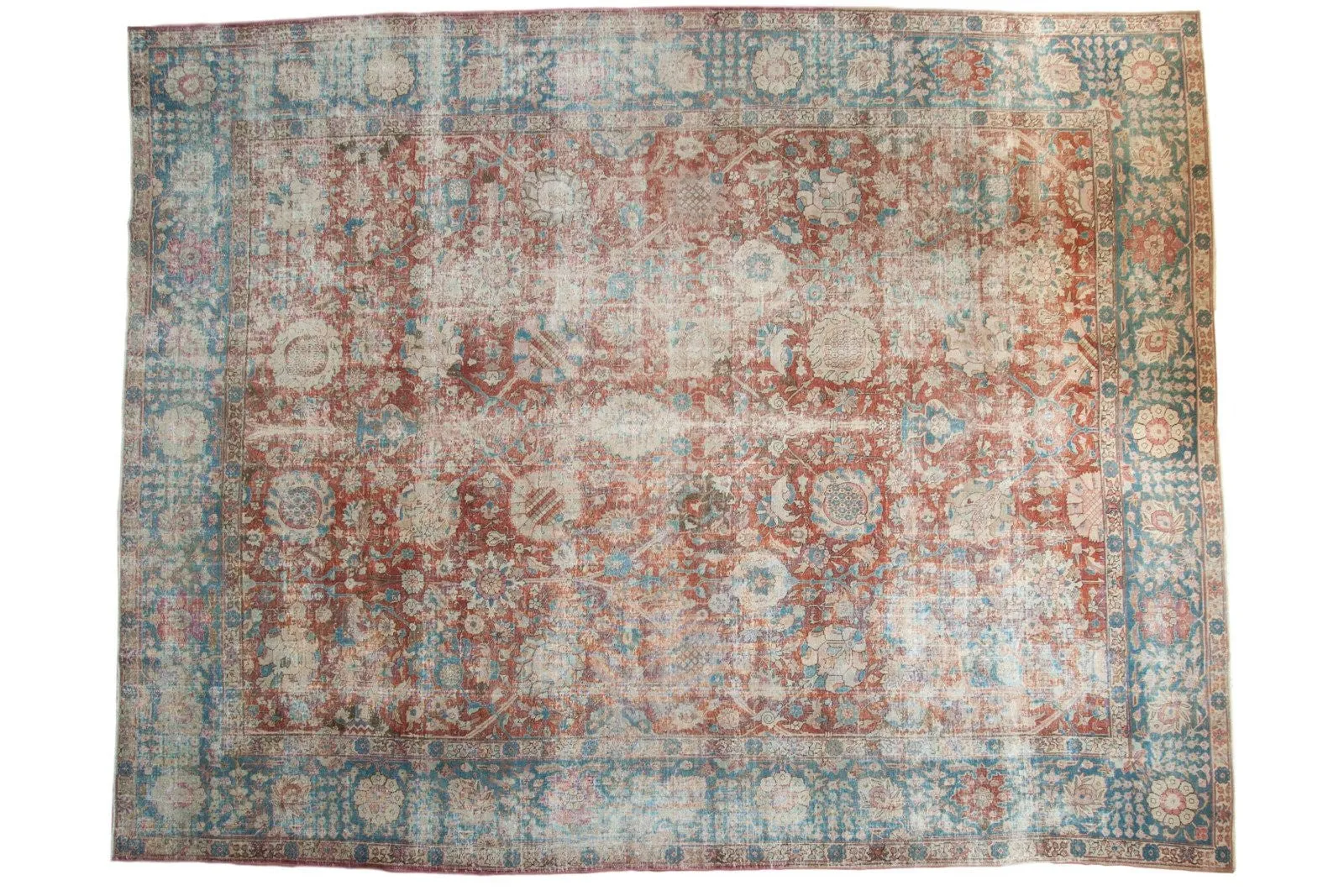 11x14 Vintage Distressed Tabriz Carpet