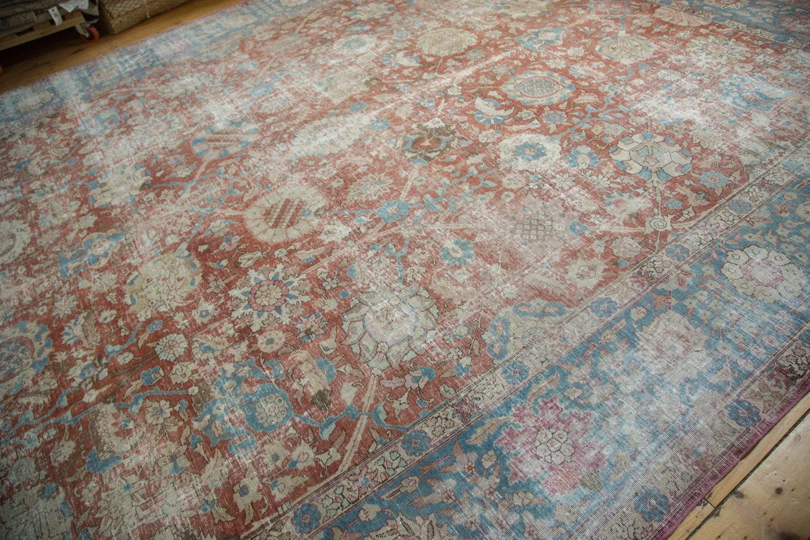 11x14 Vintage Distressed Tabriz Carpet