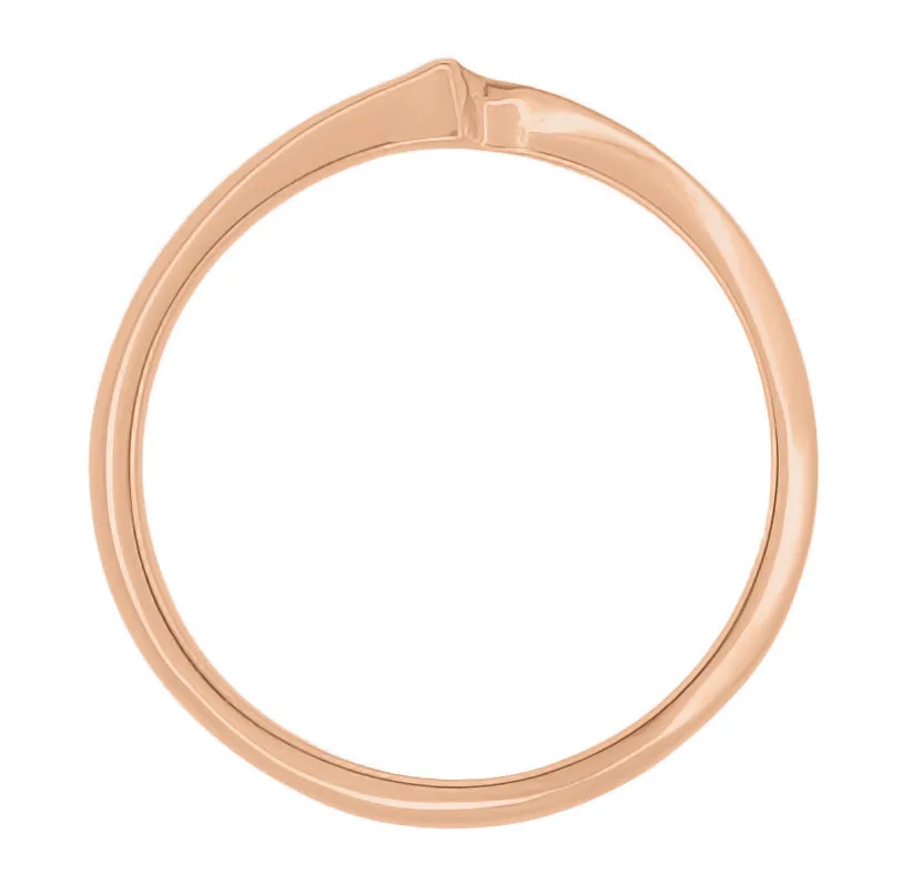 14 Karat Rose Gold 1960's Mid Century Free Form Wave Band