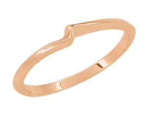 14 Karat Rose Gold 1960's Mid Century Free Form Wave Band