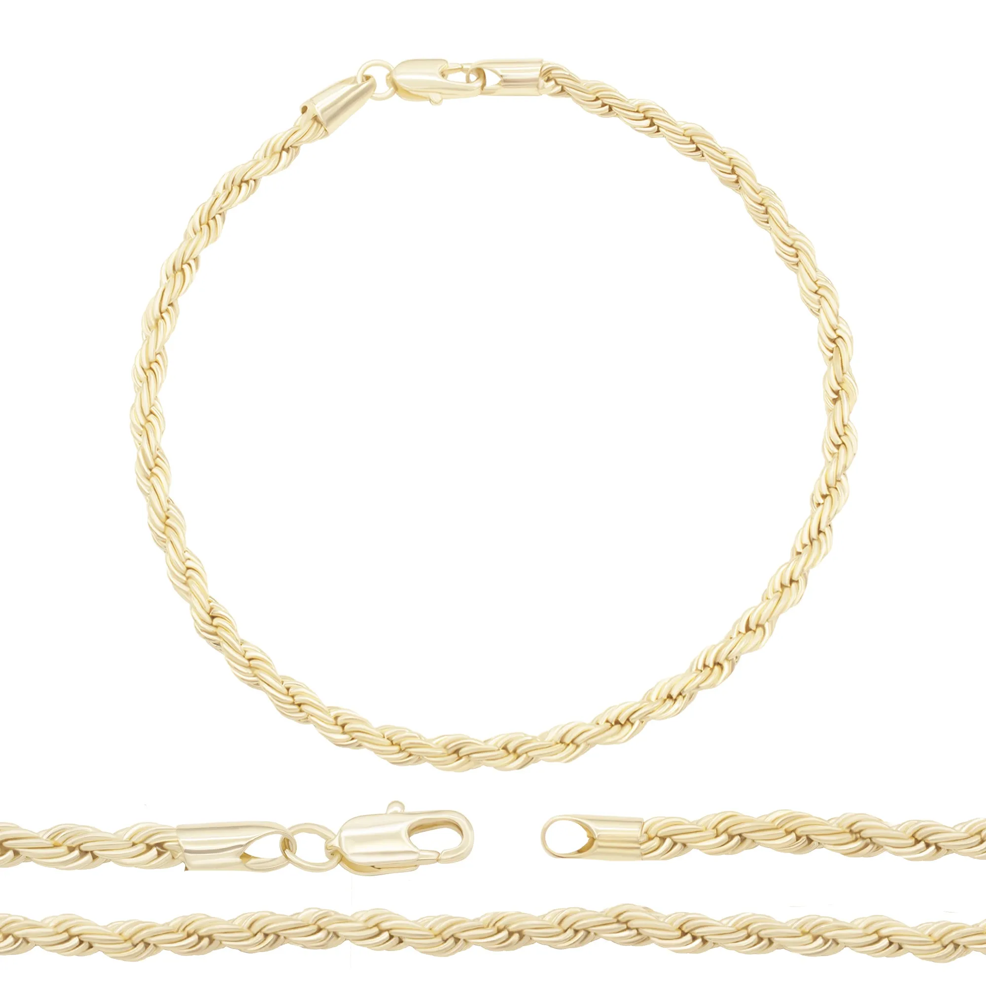 14K Gold Filled Anklet Rope Chain 9.5" Anklet Women Women Jewelry