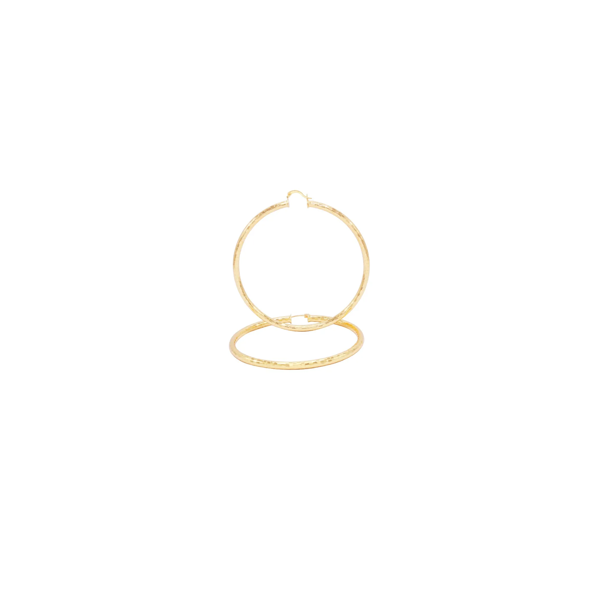 14K Gold-Filled Box Cut Hoop Women Earrings 4 mm Thick 25-80 mm