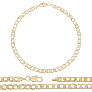 14K Gold Filled Cuban Link Anklet Diamond Cut Curb Chain 10'' Anklet Women Jewelry