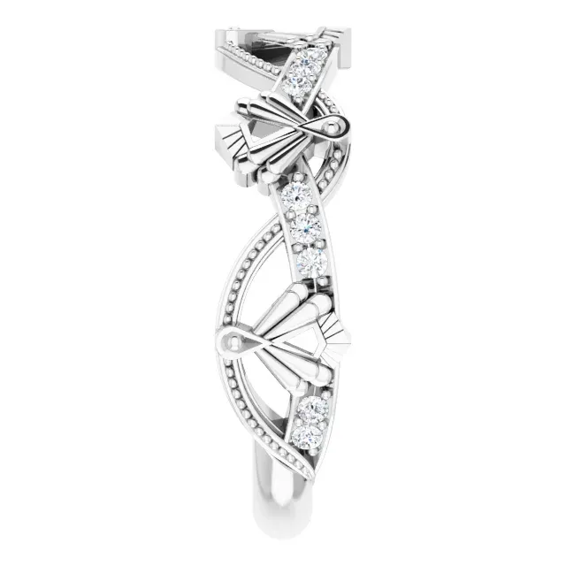 14K White 1/8 CTW Diamond Vintage-Inspired Anniversary Band