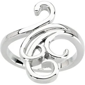 14k White Gold Fashion Ring, Size 7