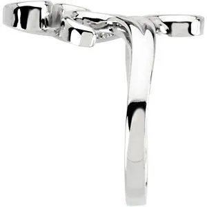 14k White Gold Fashion Ring, Size 7