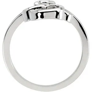 14k White Gold Fashion Ring, Size 7