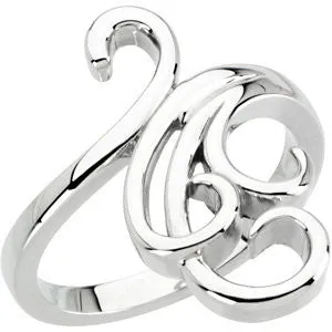 14k White Gold Fashion Ring, Size 7