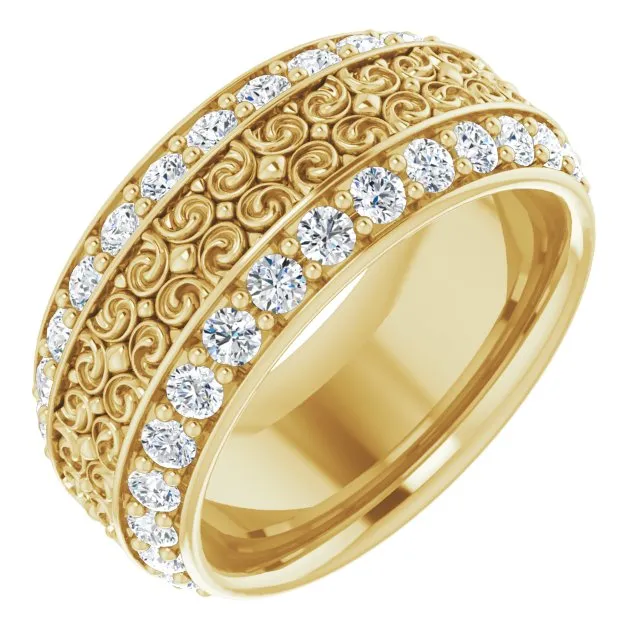 1.68 ct. Round Diamond Eternity Band Double Row Diamond Wide Ring