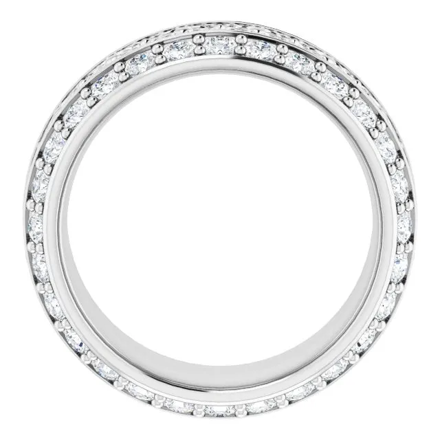 1.68 ct. Round Diamond Eternity Band Double Row Diamond Wide Ring