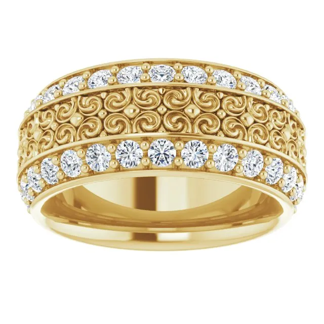 1.68 ct. Round Diamond Eternity Band Double Row Diamond Wide Ring