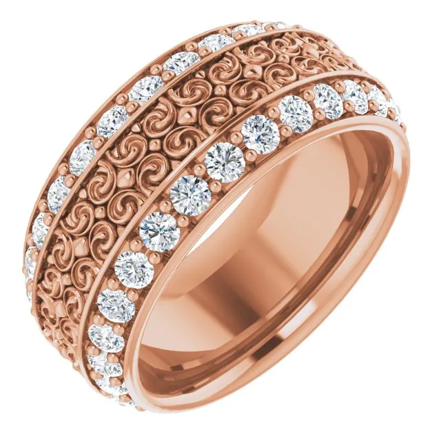 1.68 ct. Round Diamond Eternity Band Double Row Diamond Wide Ring