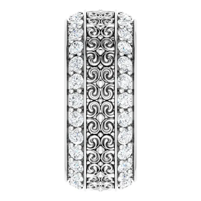 1.68 ct. Round Diamond Eternity Band Double Row Diamond Wide Ring