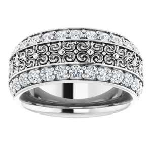 1.68 ct. Round Diamond Eternity Band Double Row Diamond Wide Ring
