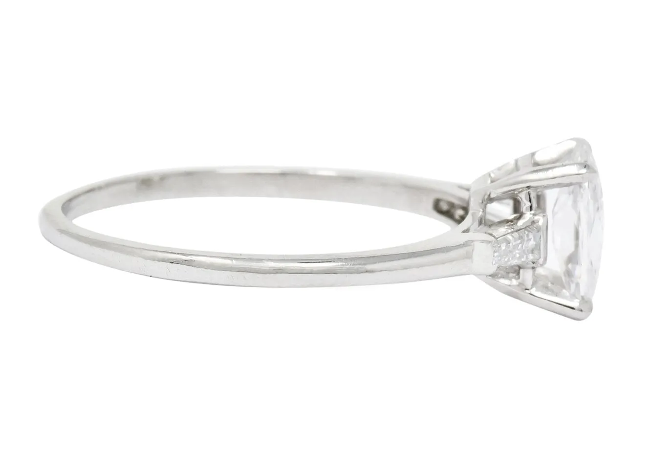 1950’s Mid-Century 1.13 CTW Diamond Platinum Engagement Ring GIA