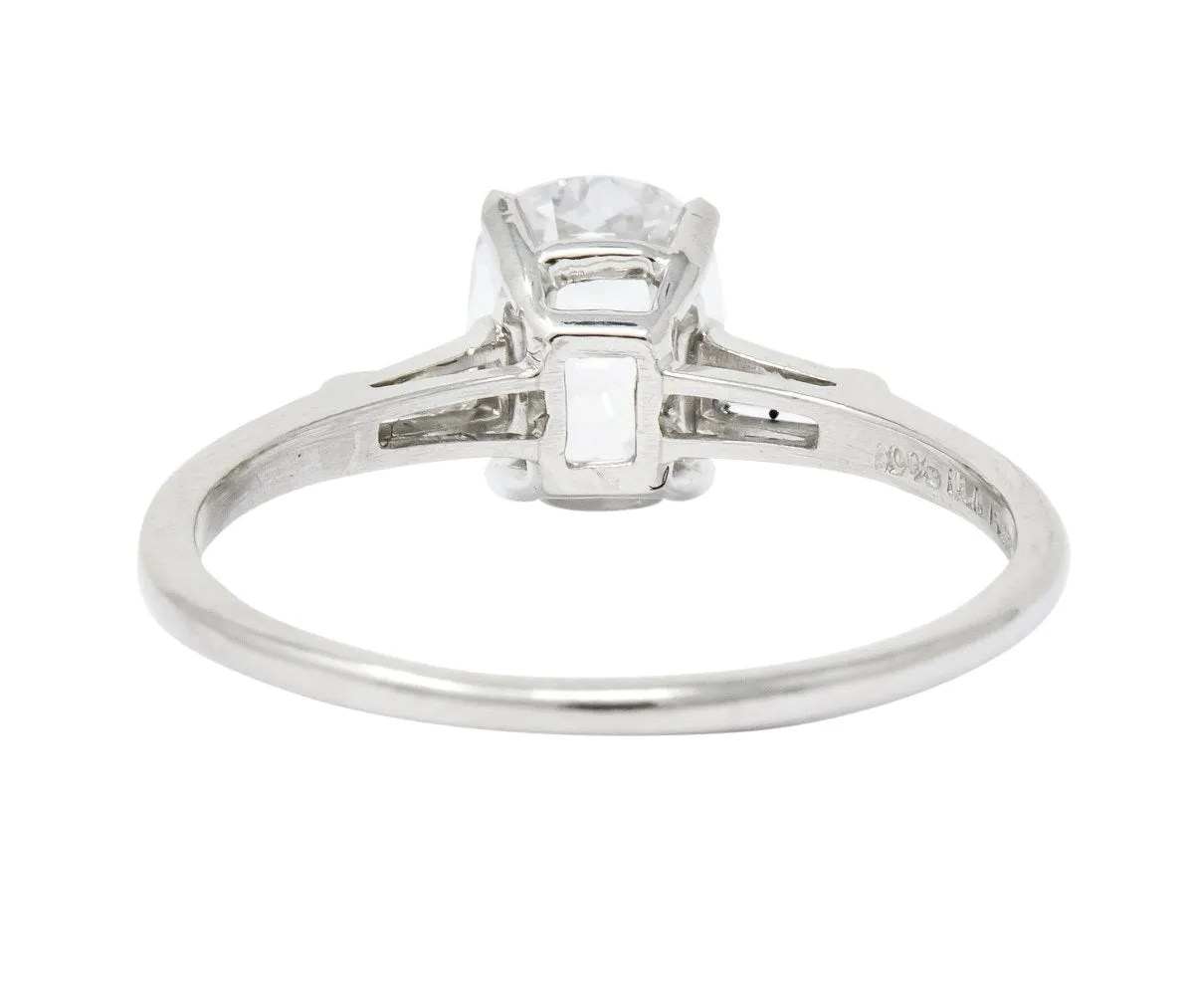 1950’s Mid-Century 1.13 CTW Diamond Platinum Engagement Ring GIA
