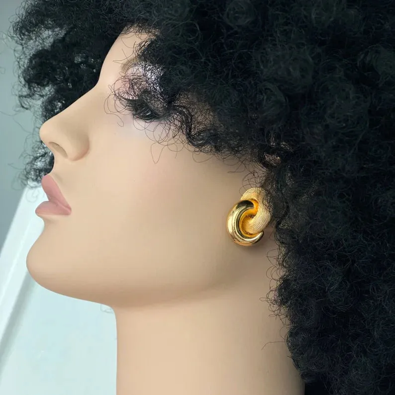 1960s Christian Dior Vintage GP Infinity Clip Earrings