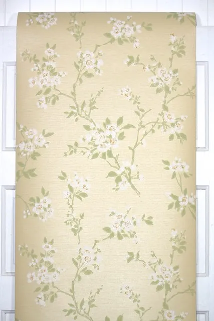 1960s Floral Vintage Wallpaper