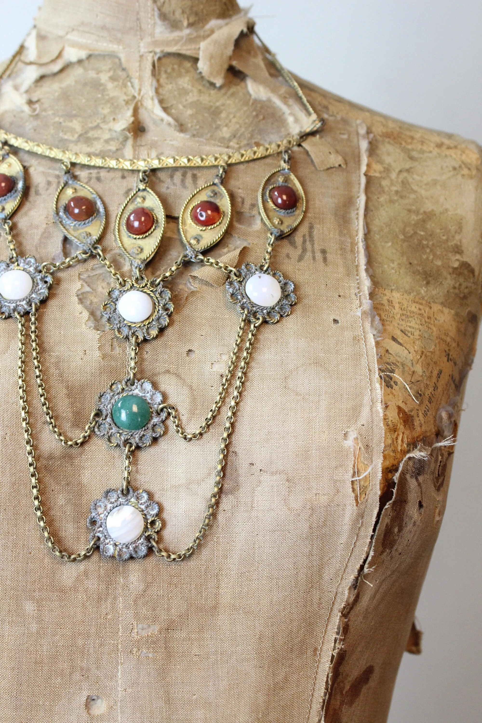 1970s EGYPTIAN gold bib CHOKER MASSIVE necklace | new spring summer