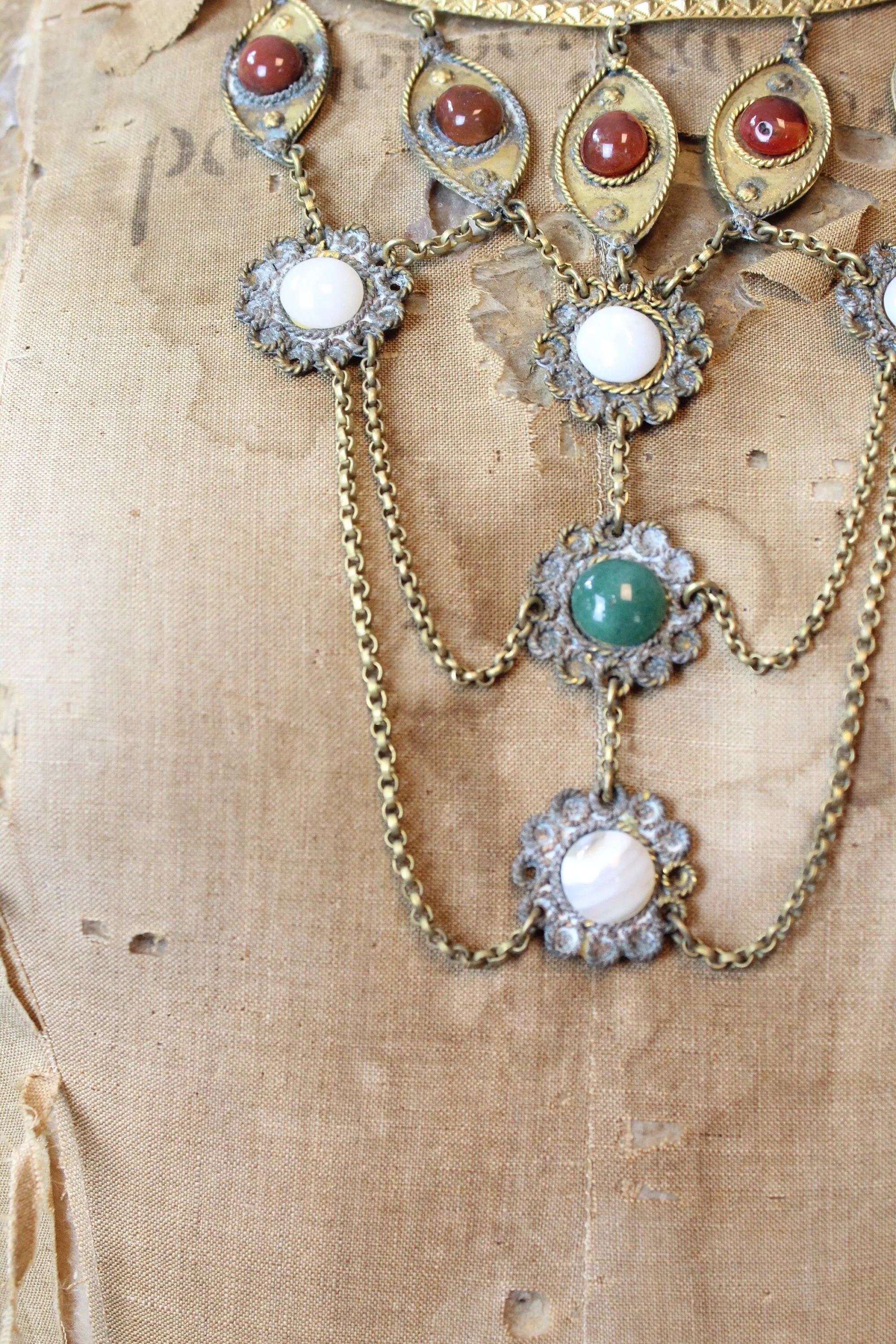 1970s EGYPTIAN gold bib CHOKER MASSIVE necklace | new spring summer