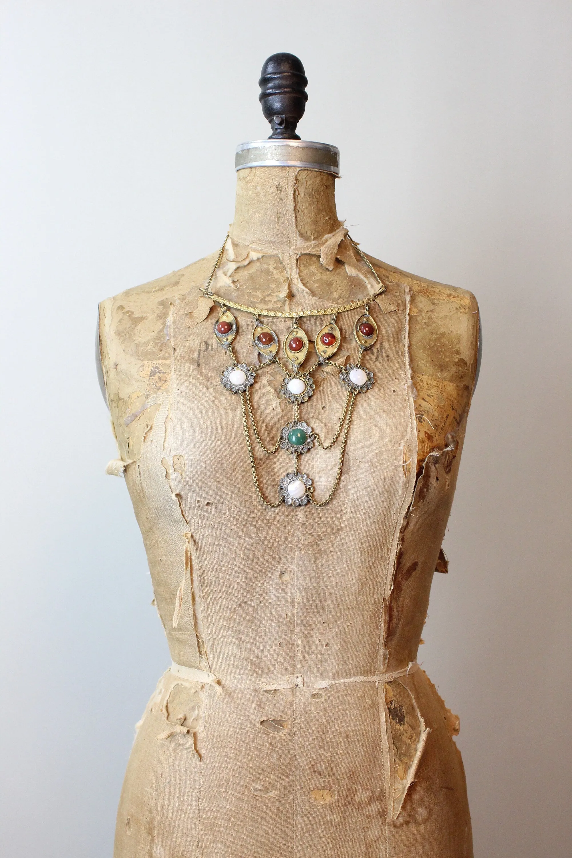 1970s EGYPTIAN gold bib CHOKER MASSIVE necklace | new spring summer