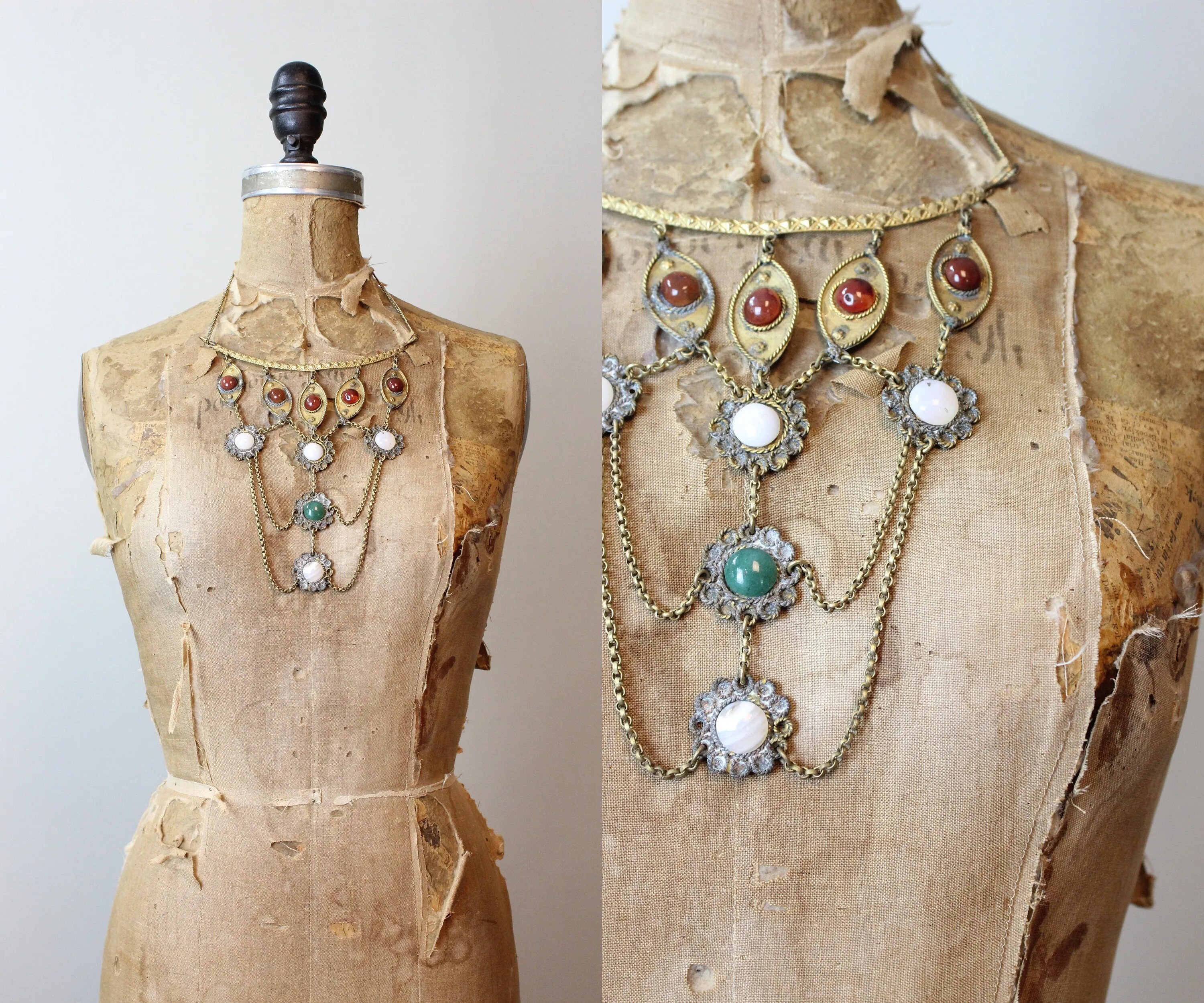 1970s EGYPTIAN gold bib CHOKER MASSIVE necklace | new spring summer