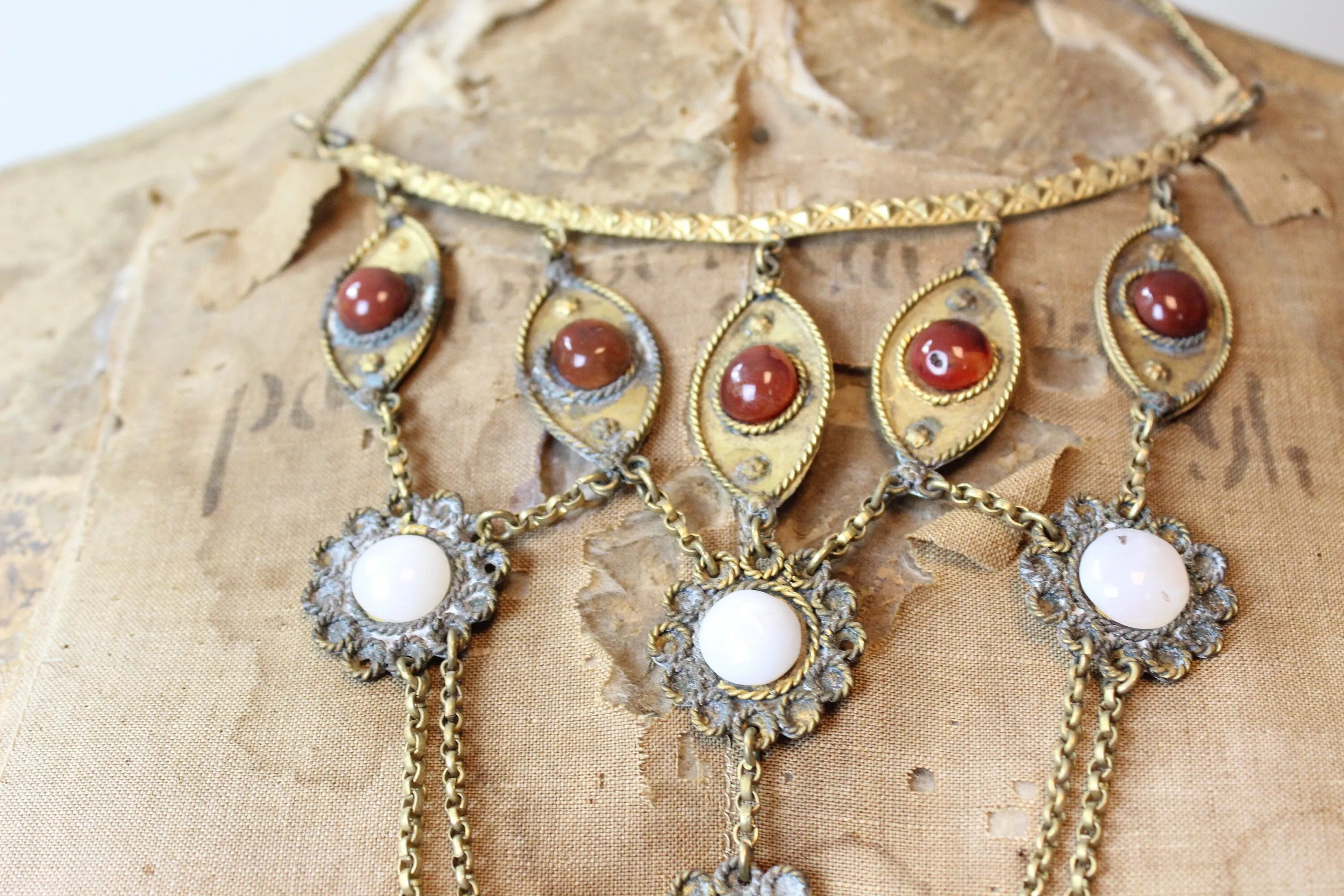 1970s EGYPTIAN gold bib CHOKER MASSIVE necklace | new spring summer
