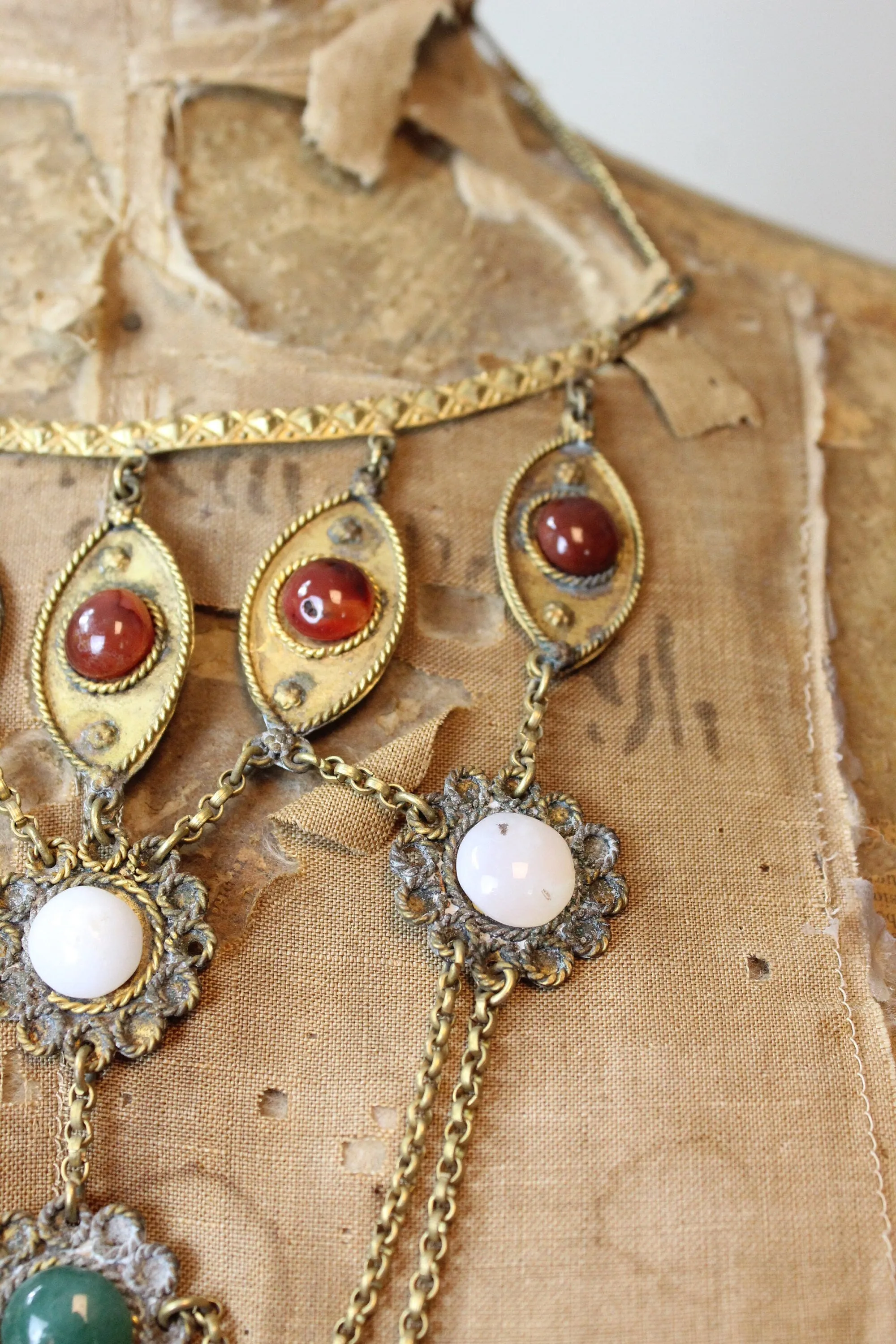 1970s EGYPTIAN gold bib CHOKER MASSIVE necklace | new spring summer
