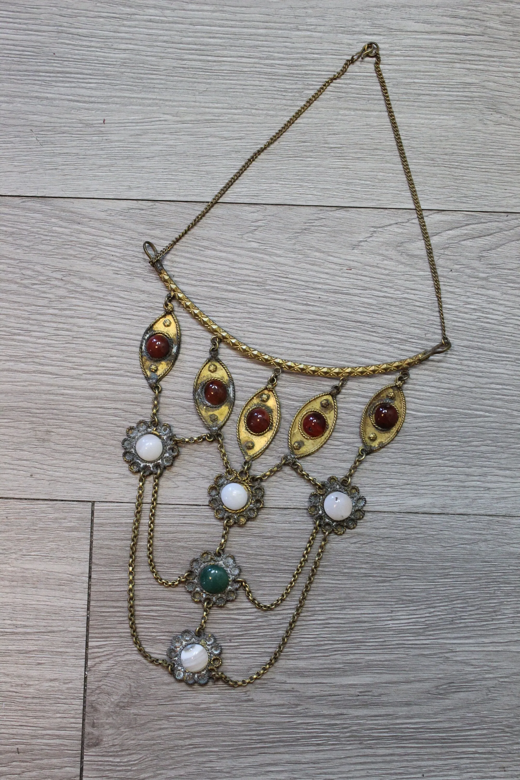 1970s EGYPTIAN gold bib CHOKER MASSIVE necklace | new spring summer