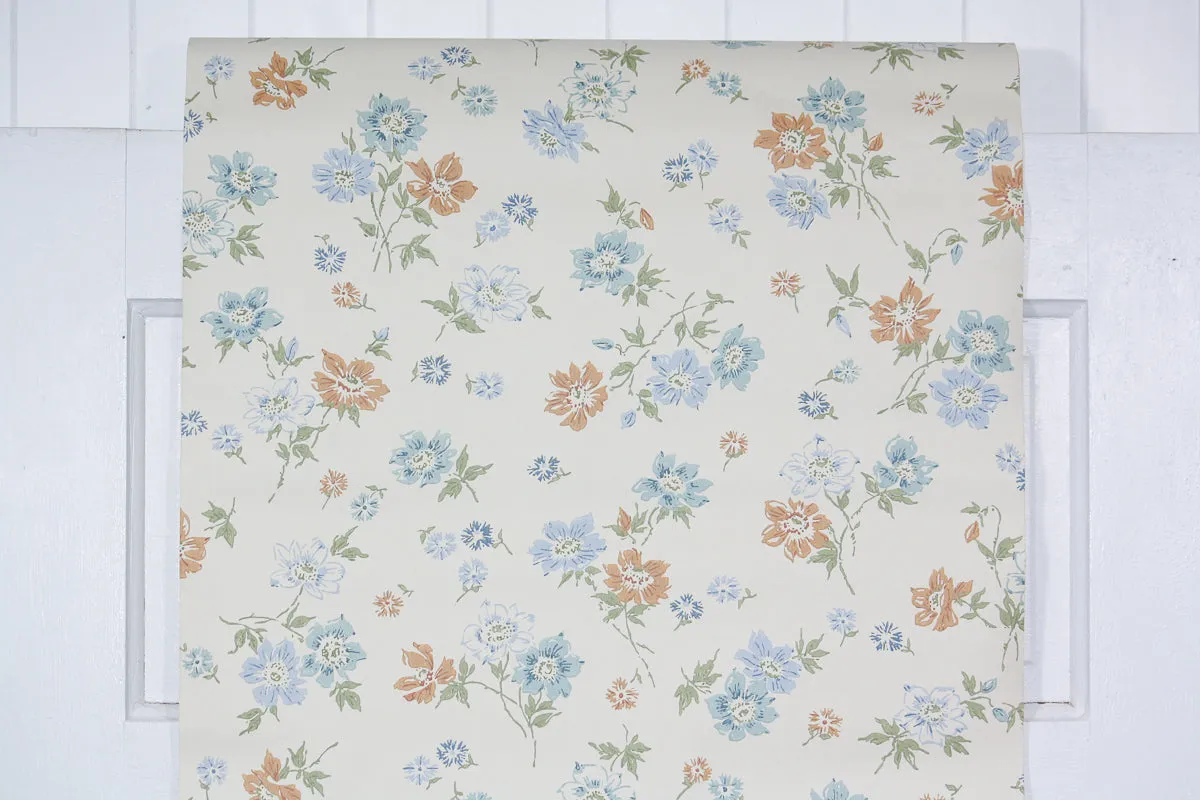 1970s Floral Vintage Wallpaper