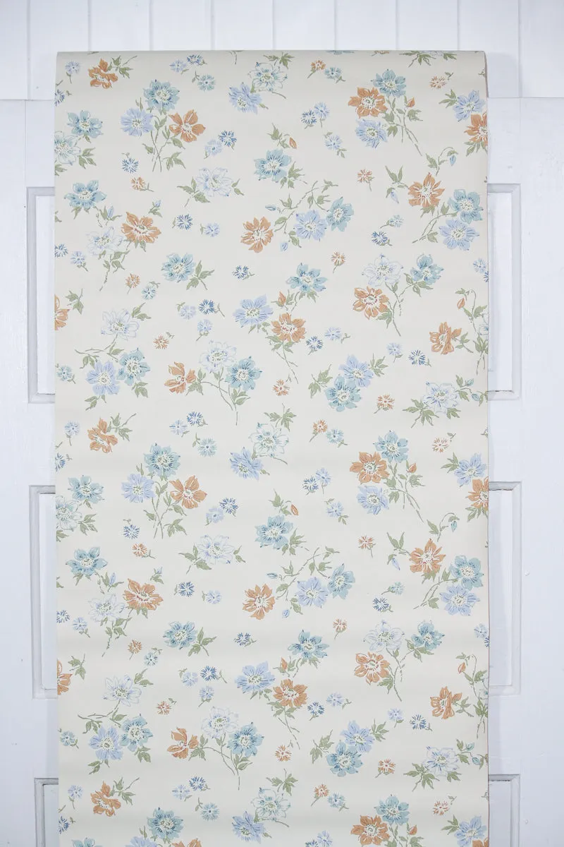 1970s Floral Vintage Wallpaper