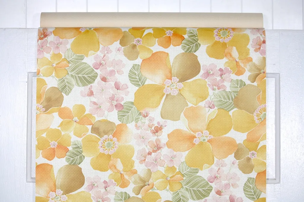 1970s Floral Vintage Wallpaper