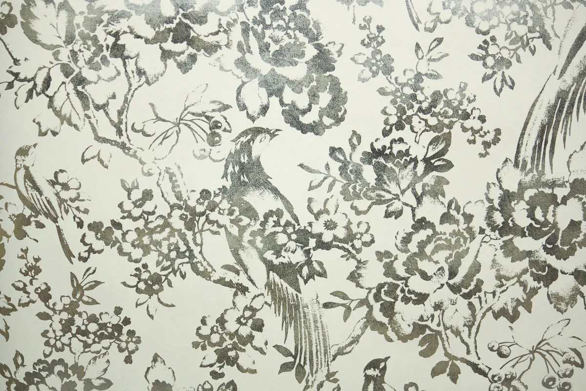 1970s Floral Vinyl Vintage Wallpaper