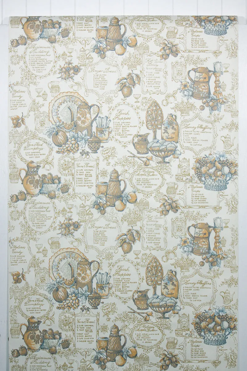 1970s Kitchen Vinyl Vintage Wallpaper
