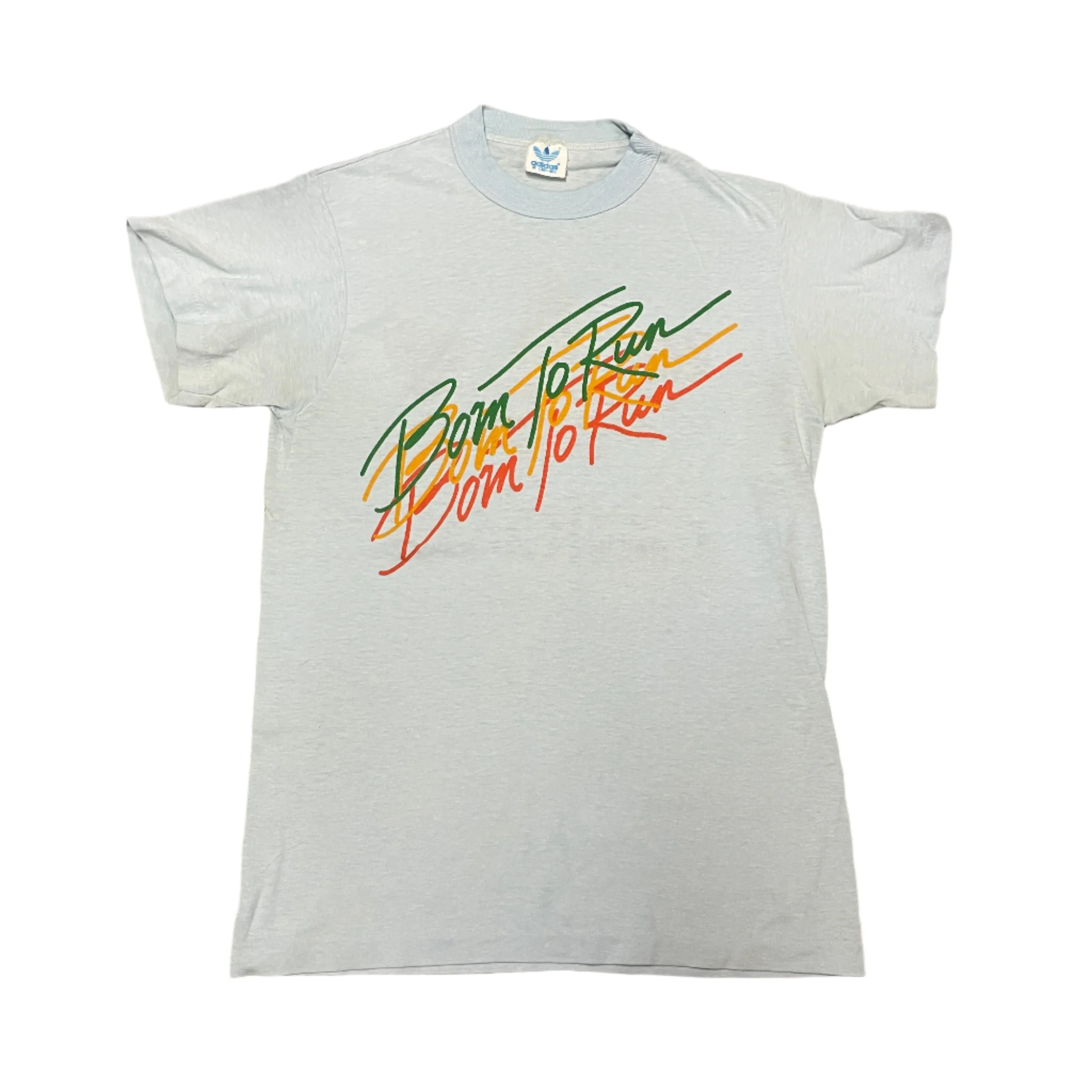 1980s Adidas "Born to Run" Vintage Single Stitch Graphic T-Shirt Made in USA