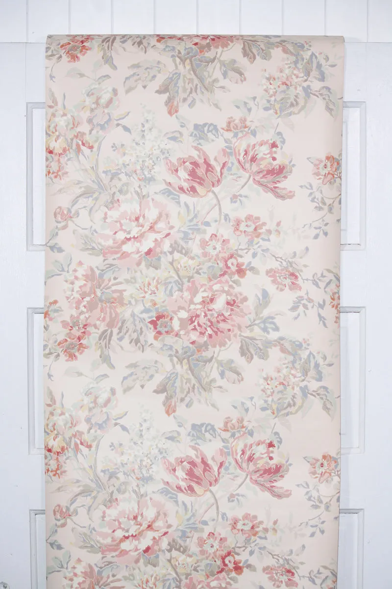 1980s Floral Vintage Wallpaper