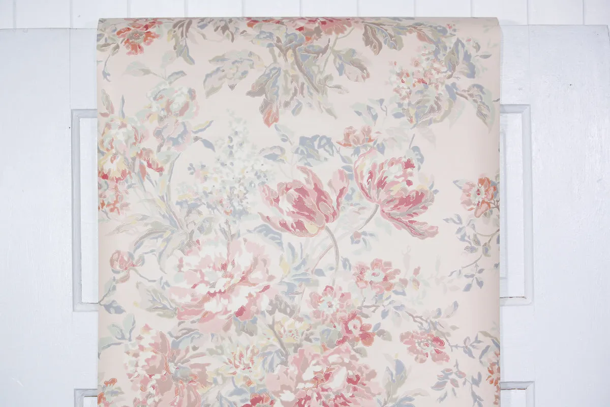 1980s Floral Vintage Wallpaper