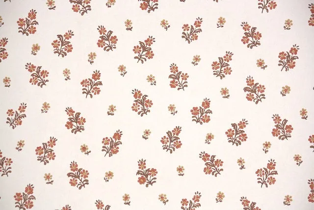1980s Floral Vintage Wallpaper