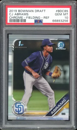 2019 Bowman Draft Chrome Refractor #BDC85 CJ Abrams RC Padres PSA 10 GEM MINT