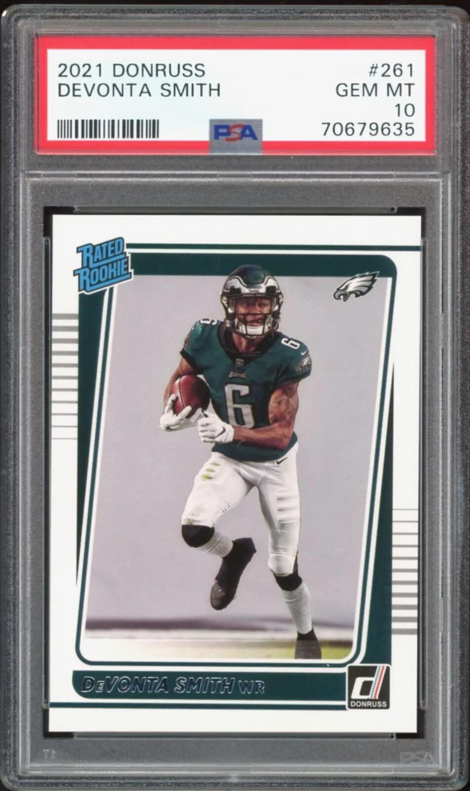 2021 Panini Donruss #261 Rated Rookie DeVonta Smith Eagles PSA GEM MINT 10