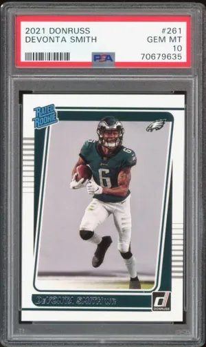 2021 Panini Donruss #261 Rated Rookie DeVonta Smith Eagles PSA GEM MINT 10
