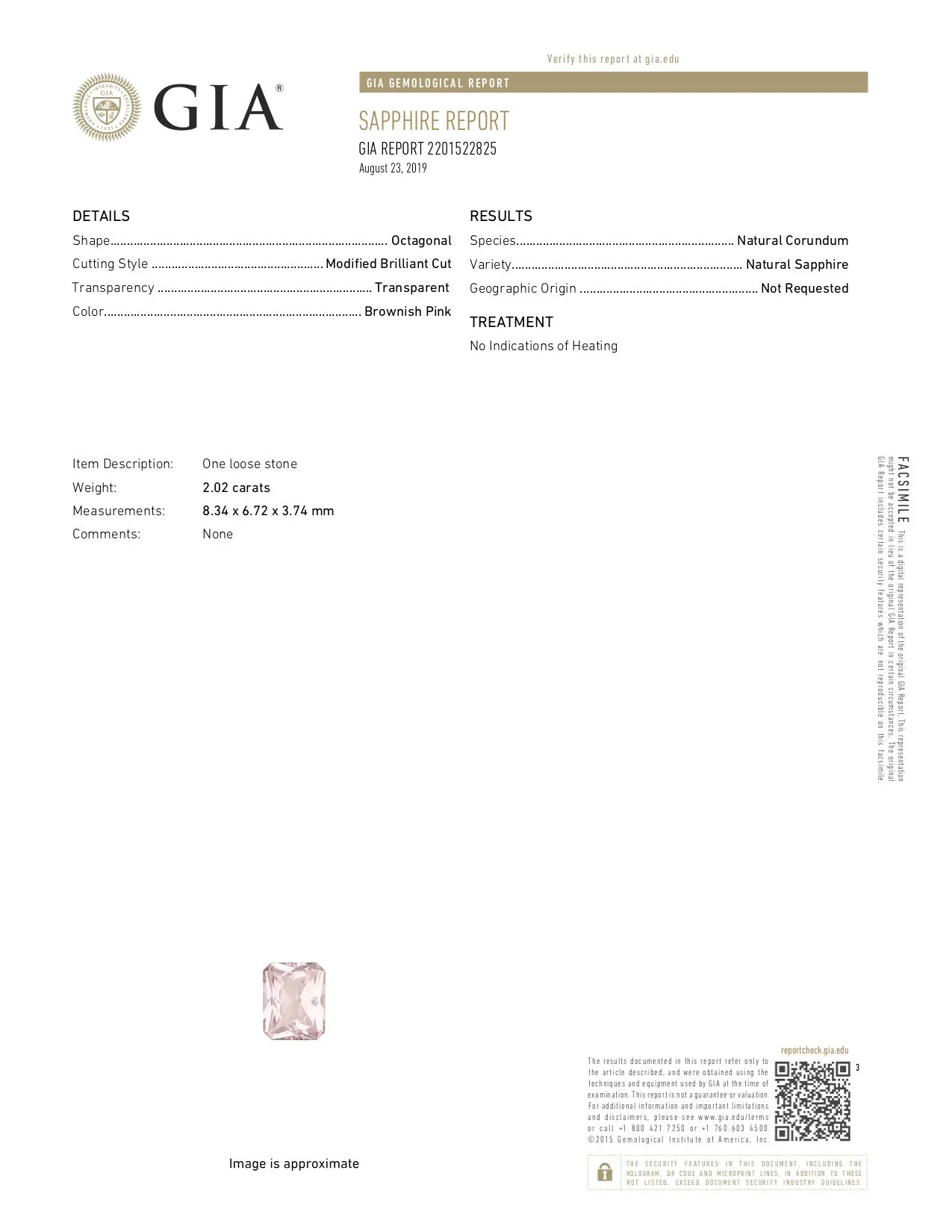 2.02ct Radiant Unheated GIA Certified Peach Sapphire Ring with Diamond Halo in 18K Rose Gold