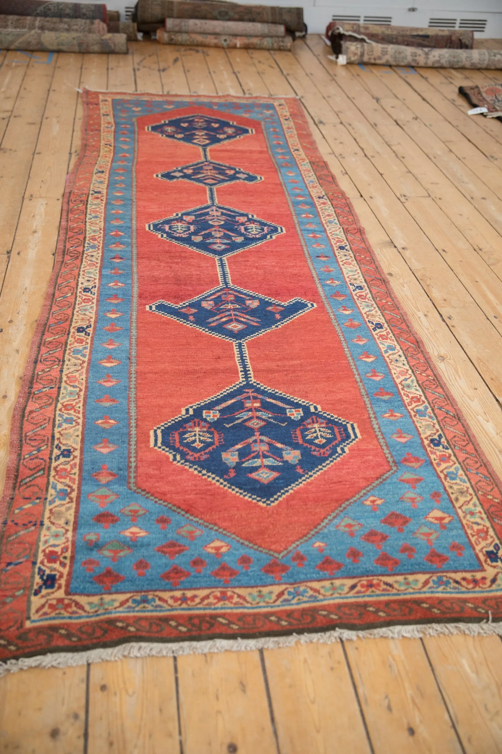 3.5x10 Antique Bakshaish Rug Runner