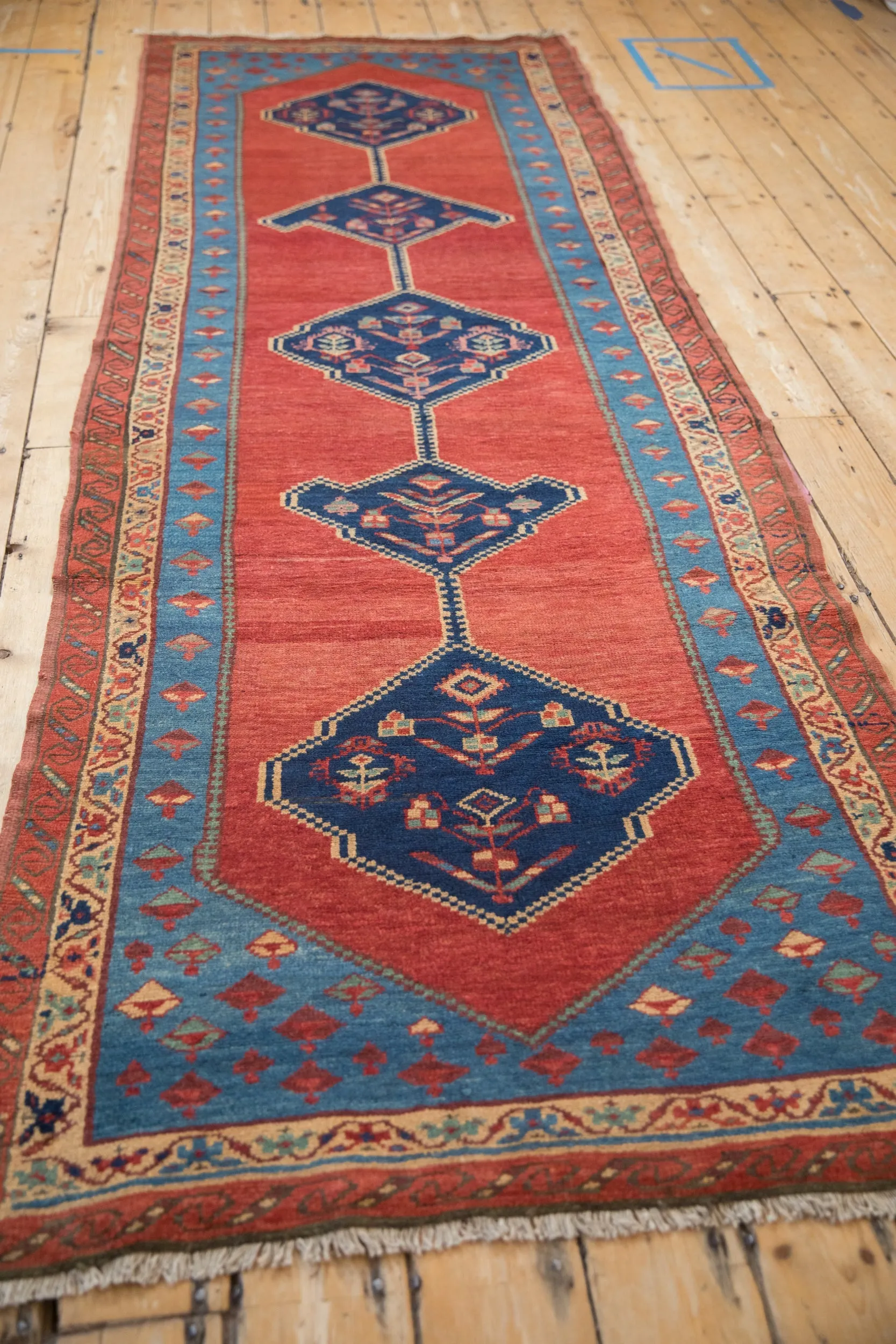 3.5x10 Antique Bakshaish Rug Runner