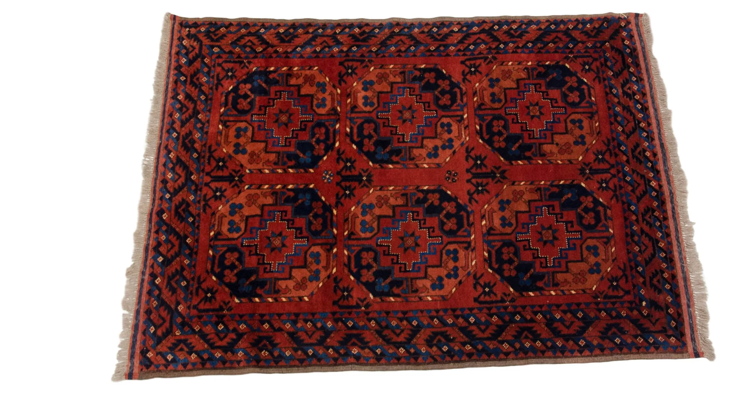 3.5x5 Vintage Pakistani Ersari Design Rug