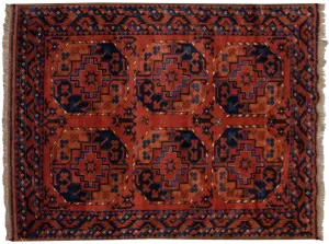 3.5x5 Vintage Pakistani Ersari Design Rug