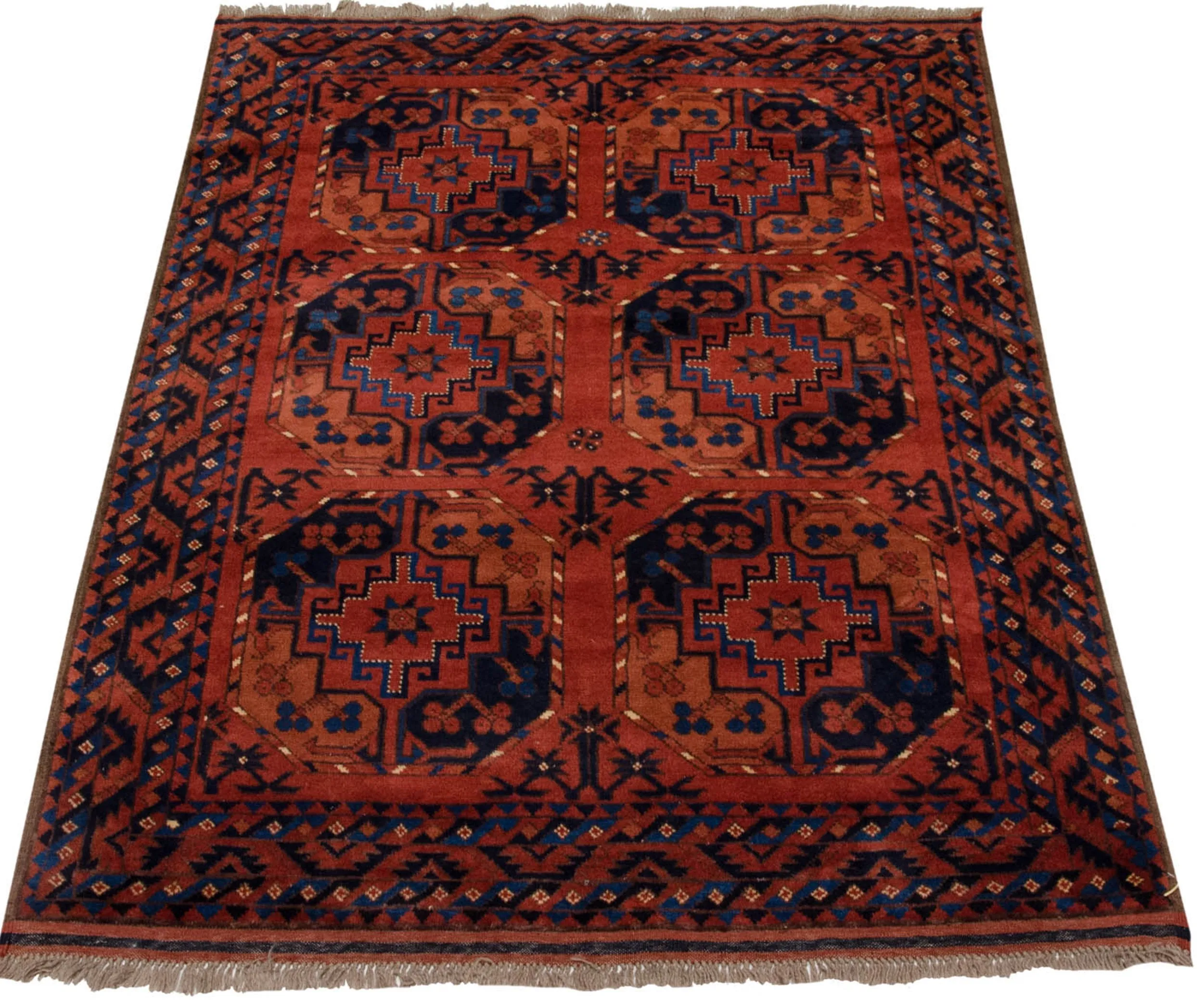 3.5x5 Vintage Pakistani Ersari Design Rug
