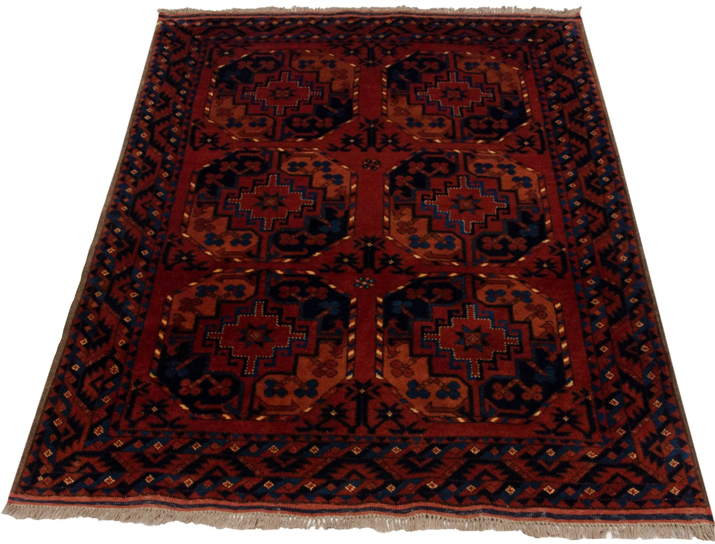 3.5x5 Vintage Pakistani Ersari Design Rug